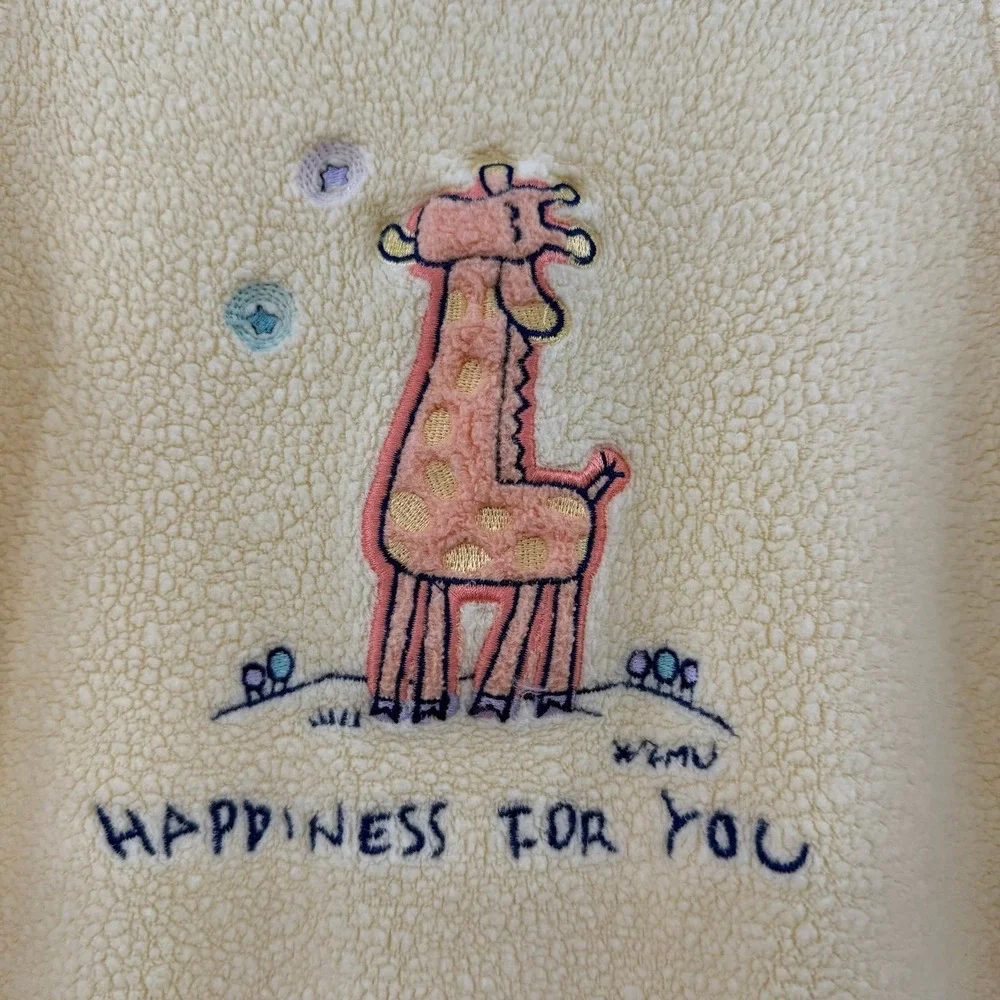 Baby vintage carters yellow‎ fleece one piece happiness for you giraffe size 6-9